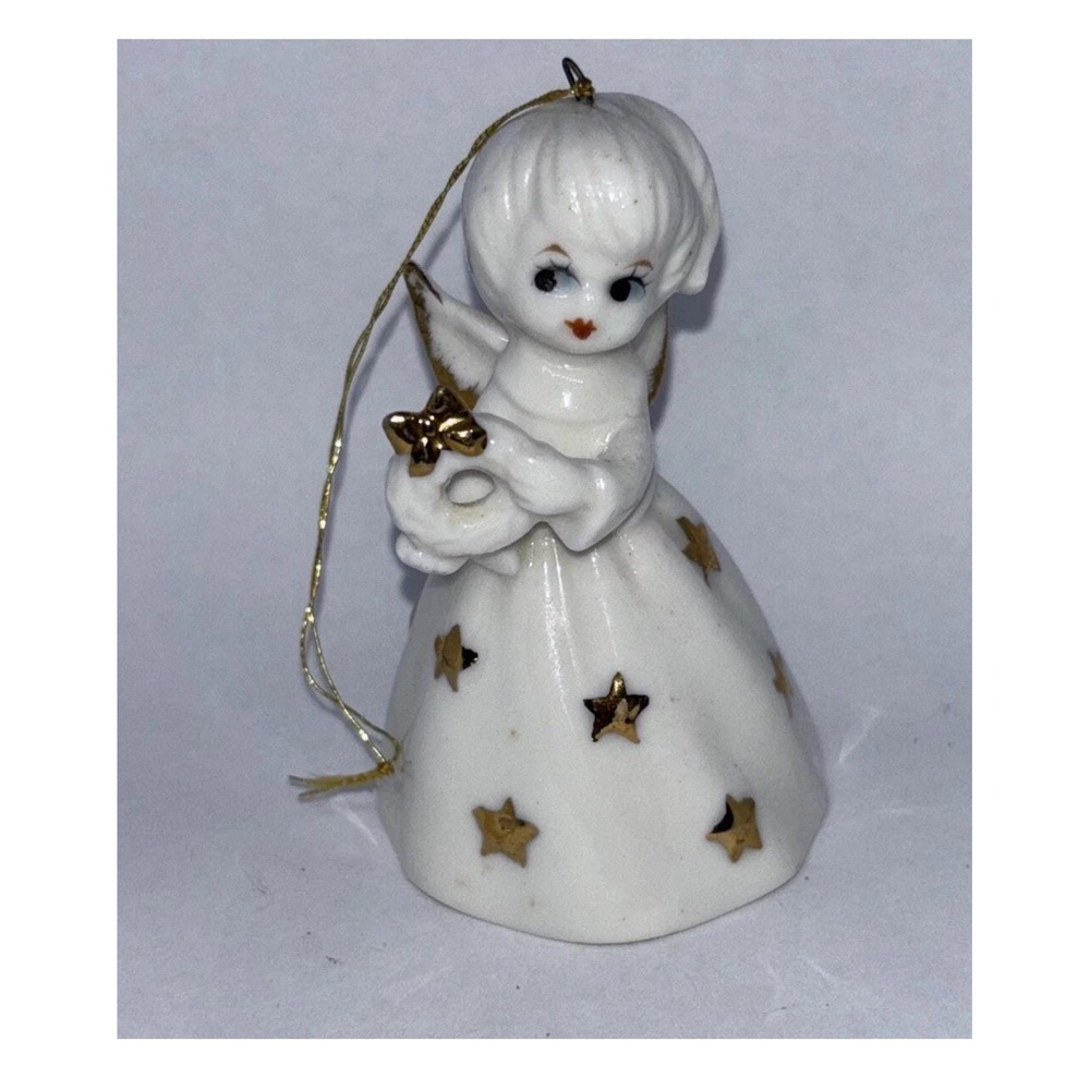 Retro Christmas Angel Figurine Kitschy Holiday 1950sShabby Chic Japan Ceramic